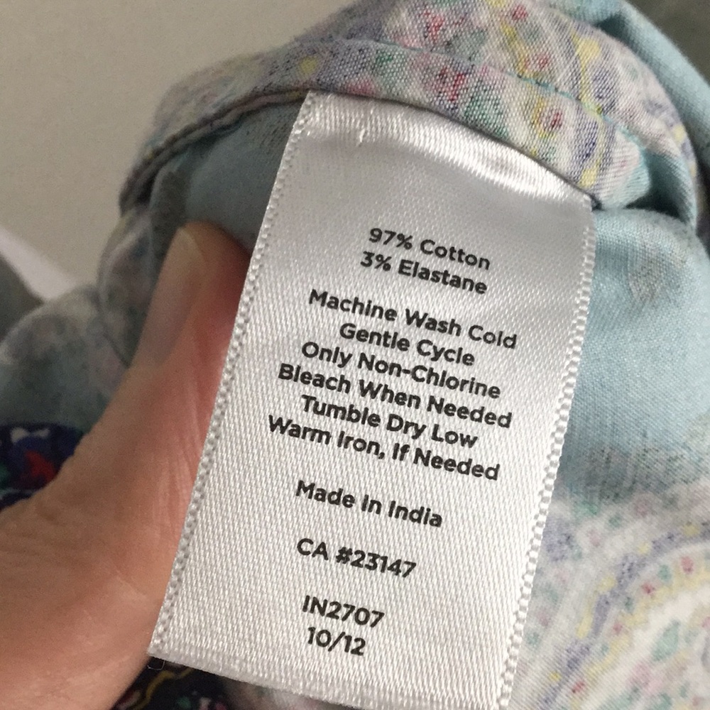 NWOT Talbots multicolor paisley button-down - wow! - Picture 7 of 7